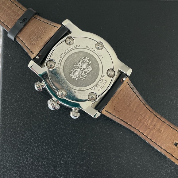 Glam Rock Miami Watch. Black Leather Band.